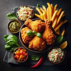 Golden Crispy Chicken Contrast Features bright golden brown frie