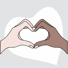 Fototapeta premium Cartoon vector illustration of a businessman with glasses standing in a suitHands cradling a heart-shaped symbol of love, health, and romance