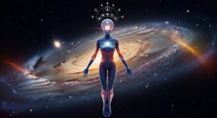 Cosmic Alien Ascendant: Third Eye Illumination in Galactic Nebula