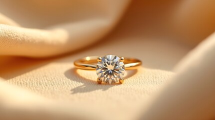 Naklejka premium Golden wedding rings on silk, a beautiful symbol of love and luxury