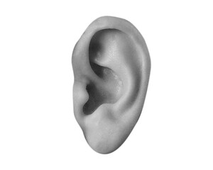 Human ear - modern collage element isolated on transparent background