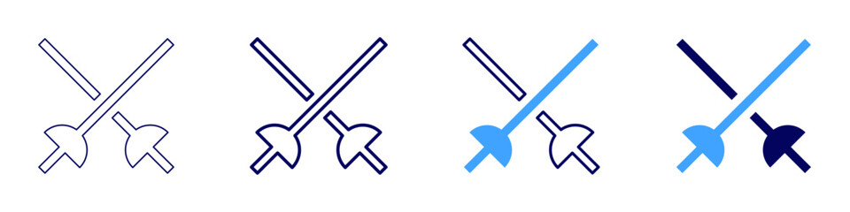 Sword manual icon in 4 different styles. Thin Line, Line, Bold Line, Duotone. Duotone style. Editable stroke