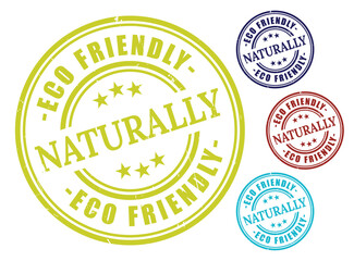 Obraz premium Naturally Eco-Friendly Badge Collection, Grunge Rubber Sustainable Product Stamp Set 