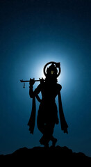 Captivating Krishna Silhouette Evoking Spirituality and Devotion in Hinduism