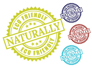 Naturally Eco-Friendly Seal Bundle, Grunge Rubber Earth-Friendly Stamp Icons  