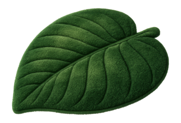 A cozy bedside rug in the shape of a large leaf, adding a natural element to a child's jungle-themed bedroom.