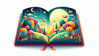 Children s Picture Book A colorful children s picture book open