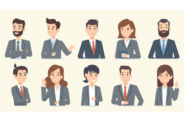 Diverse Business People Cartoon Characters Team Illustration