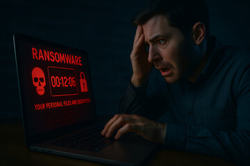 Panic Over Ransomware Attack – Countdown Timer on Laptop Threatens Data Loss