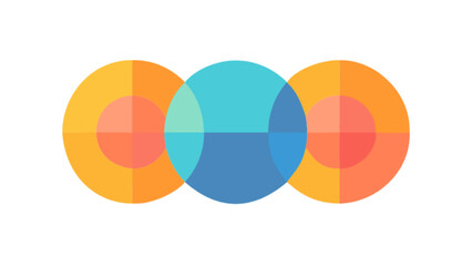 Obraz premium Abstract overlapping circles vector design element for logo icon or infographic template with modern style