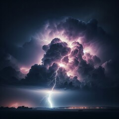 Lightning a summer thunderstorm fol