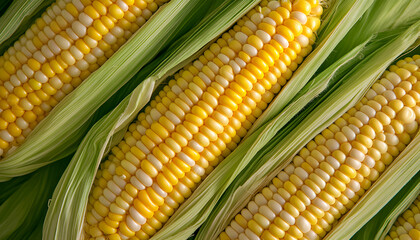 Juicy and fresh corn on the cob ready to eat
