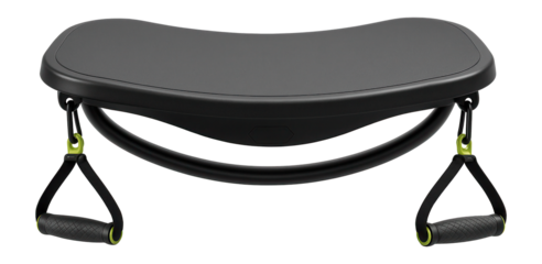 Rocking platform with integrated resistance bands for strength training