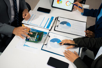 Business team working and update tasks with milestones progress planning and professional investor...