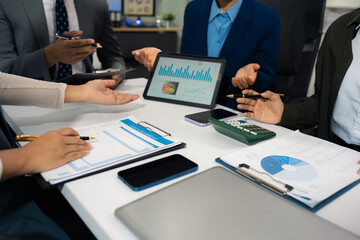 Business team working and update tasks with milestones progress planning and professional investor...
