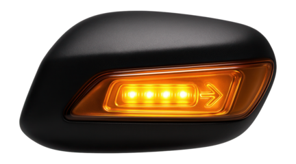 Amber lens side mirror turn signal with built-in LED for enhanced visibility