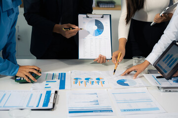 Business team working and update tasks with milestones progress planning and professional investor...