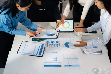 Business team working and update tasks with milestones progress planning and professional investor...
