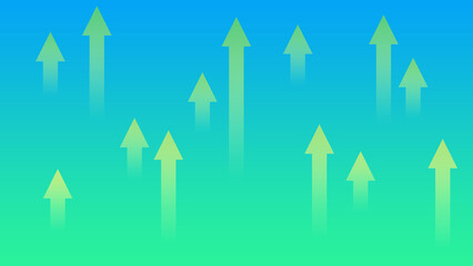 Green arrows with transparent gradient on blue background
