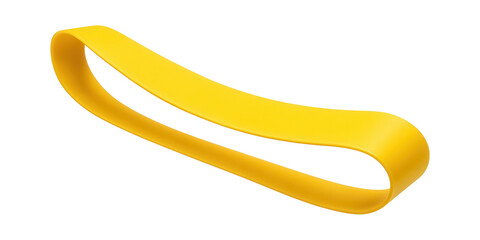 Flat latex exercise band in bright yellow for rehabilitation exercises