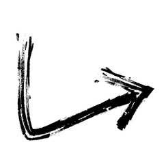 手描きの右向きの矢印のイラスト