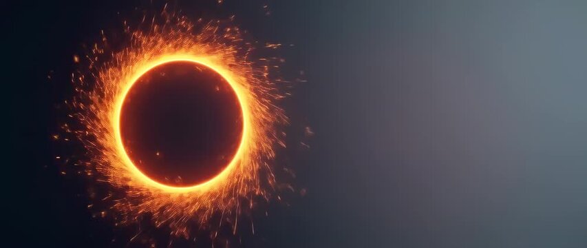 Fiery solar eclipse ring design