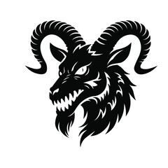  Ram Head Vector Mascot in Black and White