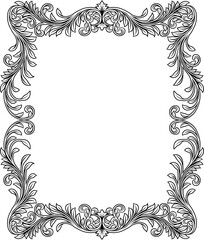 Filigree Heraldic Crest Motif Floral Pattern Frame
