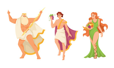 Colorful and intricate illustrations that portray the various characters of Greek mythology