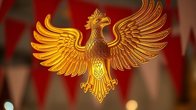 Polished red star badge on military uniform for PLA Day