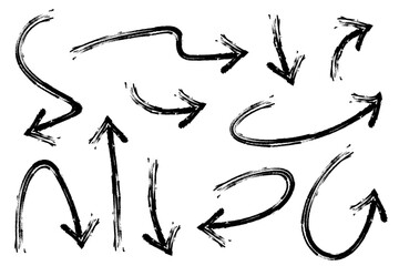 いろいろな手描きの矢印のイラストセット