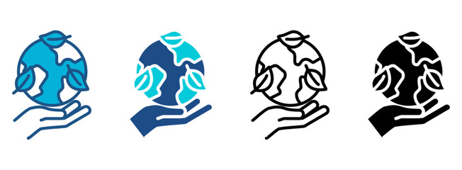 Environmentalism Icon Set With Multiple Styles. Vector Illustration