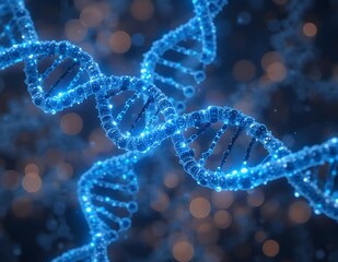 dna strand on black background