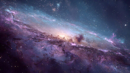 Fototapeta premium Colorful galaxy with stars and a nebula