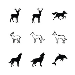 Obraz premium vector silhouettes of animals