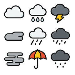 Overcast Icons: Professional Vector Set for Weather Apps and Websites