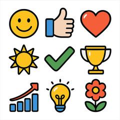 Positive Icons: Modern Vector Illustrations for UI Design