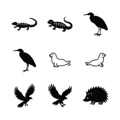 Obraz premium vector silhouettes of animals