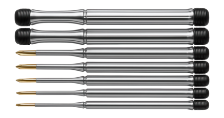 Precision screwdriver set with titanium-coated tips to prevent wear in a laboratory setting.