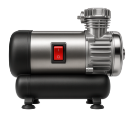 Compact oil-lubricated compressor with a simple on/off switch, perfect for small craft studios.