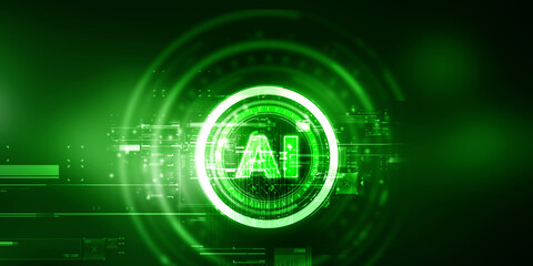 Obraz premium 2d illustration Artificial Intelligence (AI) concept 
