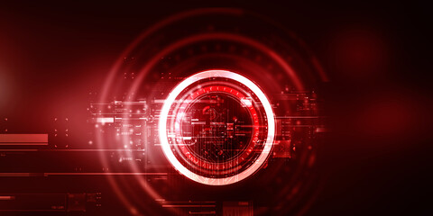 2d illustration Abstract futuristic electronic circuit technology background