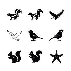 Fototapeta premium vector silhouettes of animals