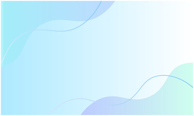 水色グラデーションの流体シェイプ背景（コピースペースあり）
