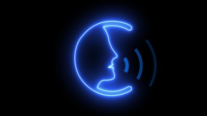 glowing neon speaking icon isolated on black background. HD video motion graphic animation glowing neon speaking icon animation video on black background icon speak speech talk message symbol