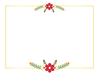 Red Floral Decoration with Leaves for Invitations, Announcements, Greeting Cards, and Printable Templates