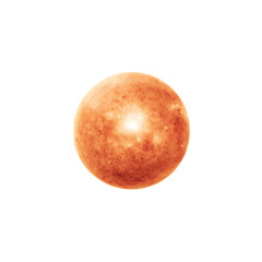 Obraz premium Sun bright orb on white background emits a powerful white center diffusing into yellow and then a warm orange perimeter resembling a light reflection for artistic use isolated on white back 94642894 1