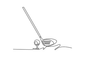 golf concept. Single line draw design. Vector graphic illustration