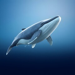 Fototapeta premium A whale is swimming in the ocean. 