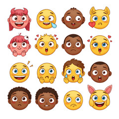 set of funny cartoon animals